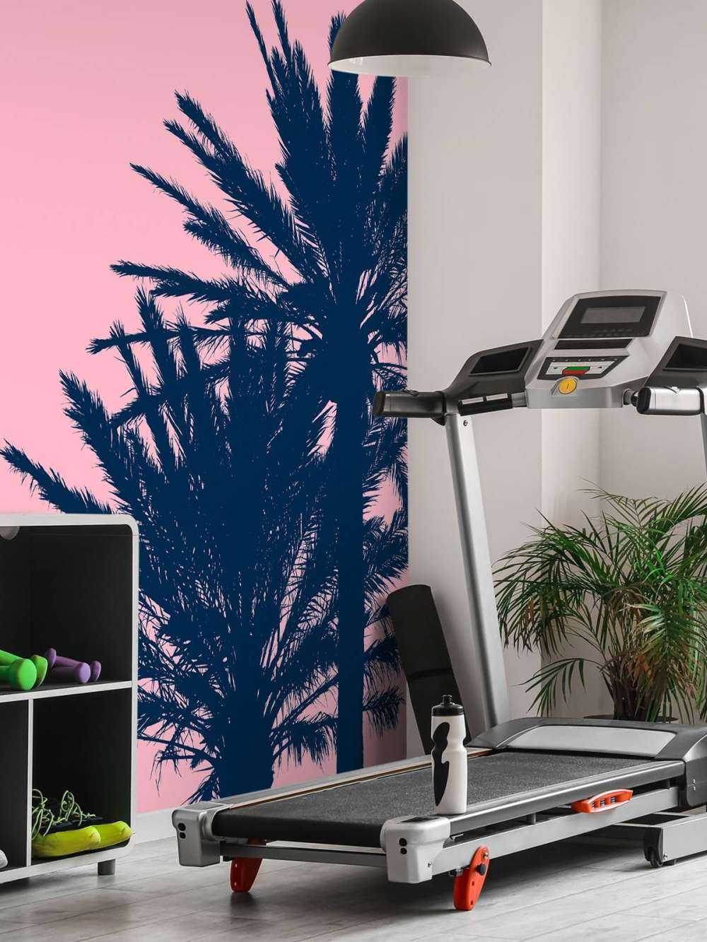 Palmy na różowym tle