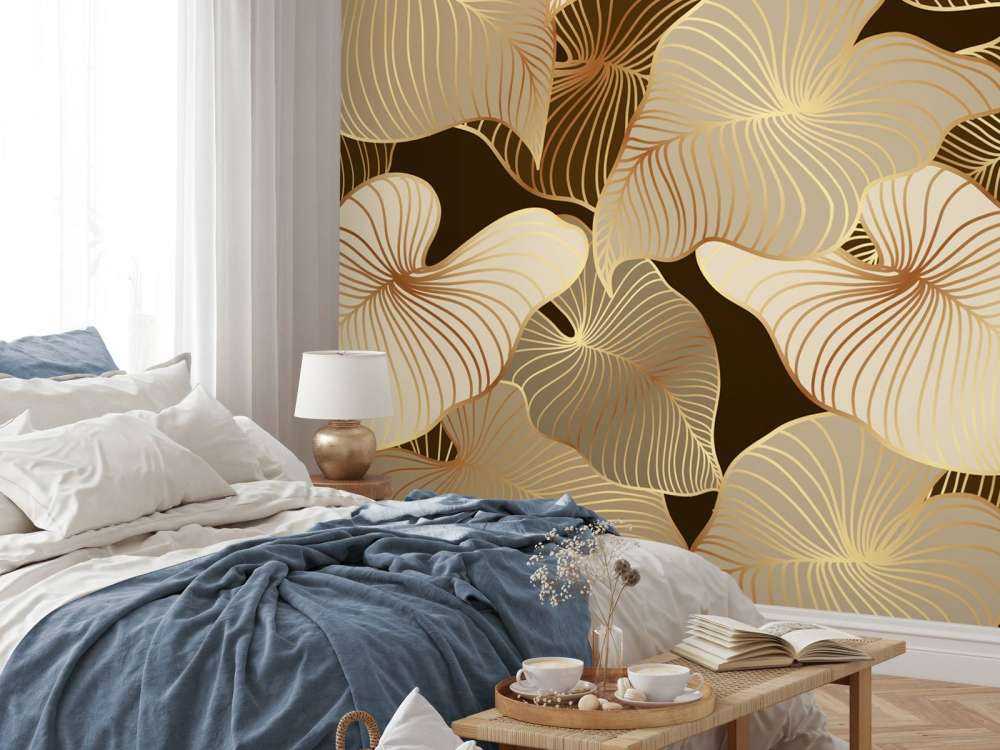 Brązowe liście tropikalne