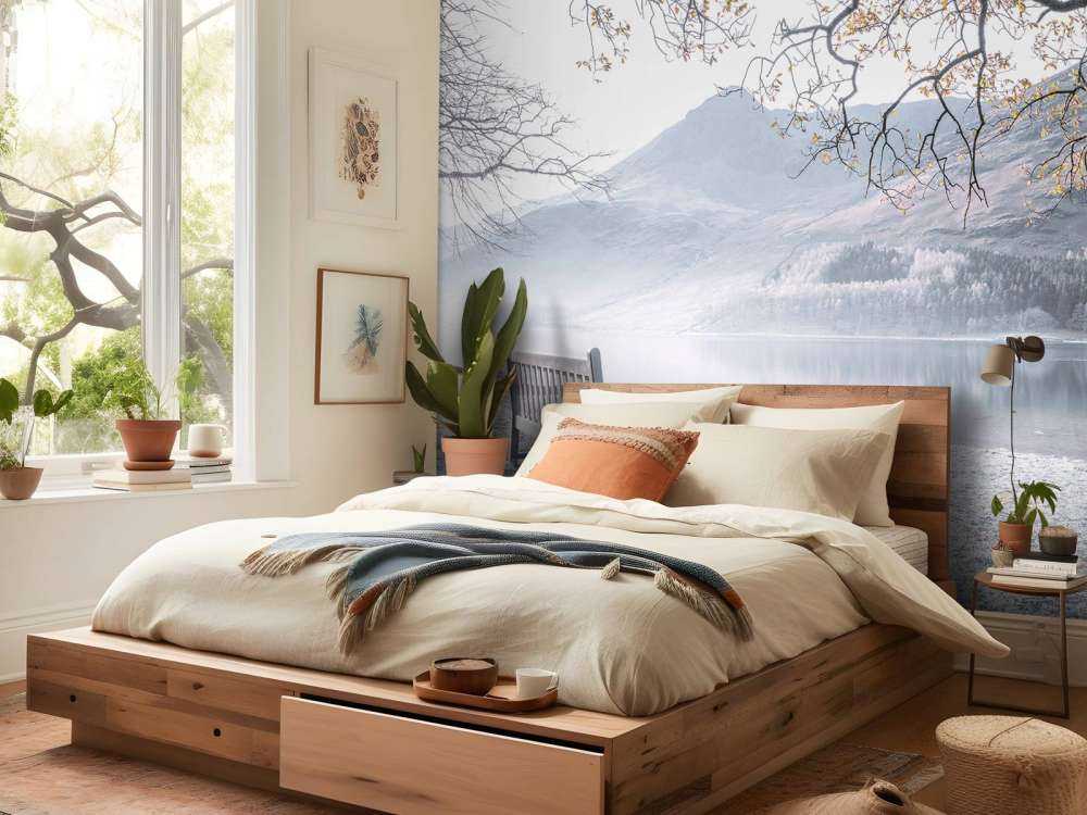 Ławka nad cichym jeziorem