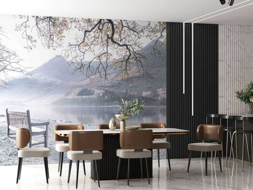 Ławka nad cichym jeziorem