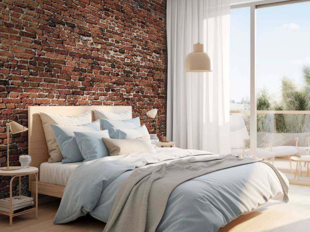 Stary odrestaurowany mur z cegły