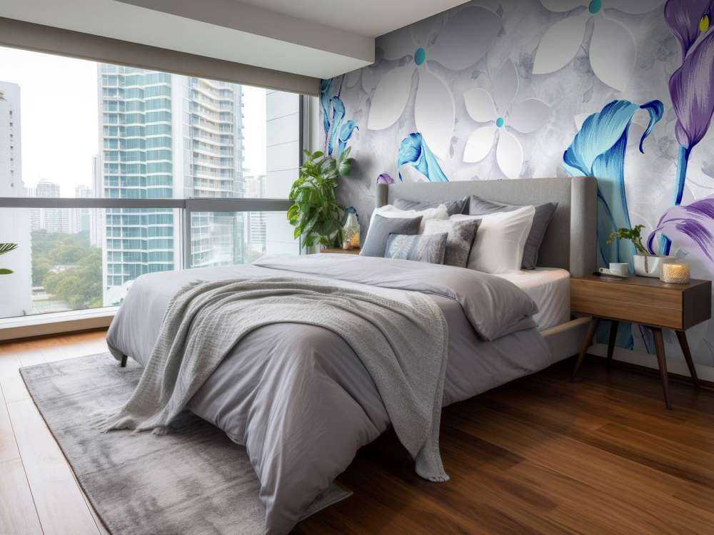 Niebiesko białe kwiaty