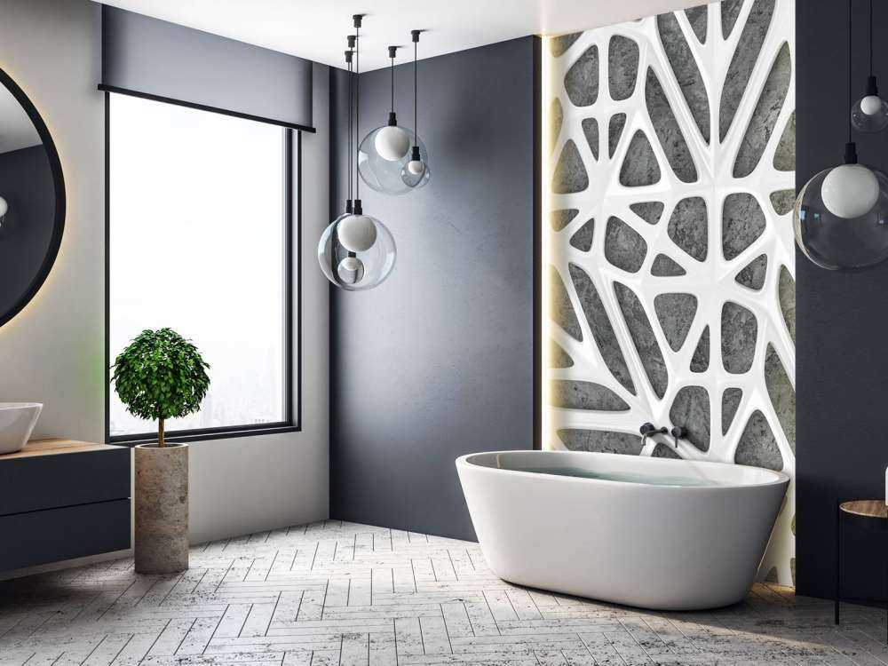 Biały wzór na betonie