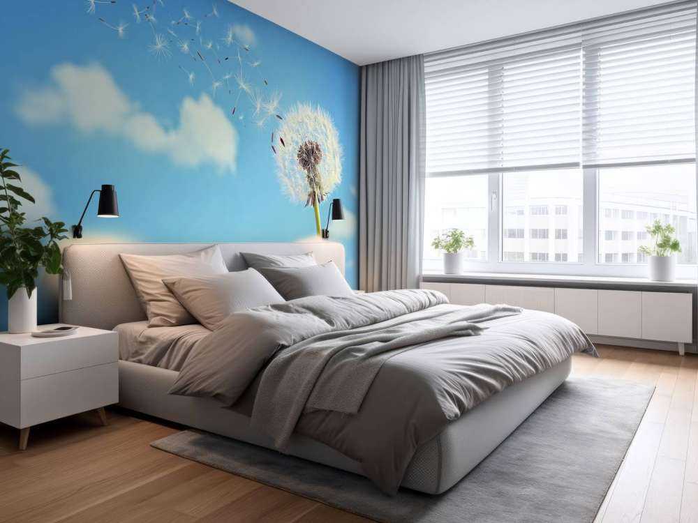 Latające nasiona mniszka lekarskiego