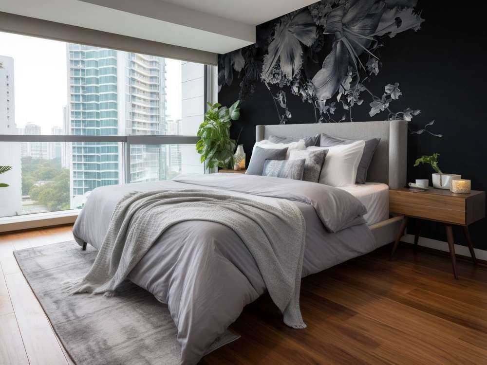 Złożone kwiaty w czerni i bieli