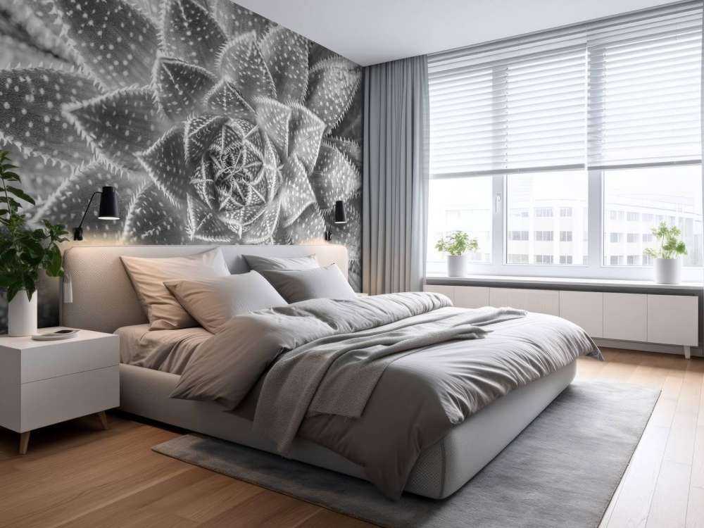 Sukulent w czerni i bieli