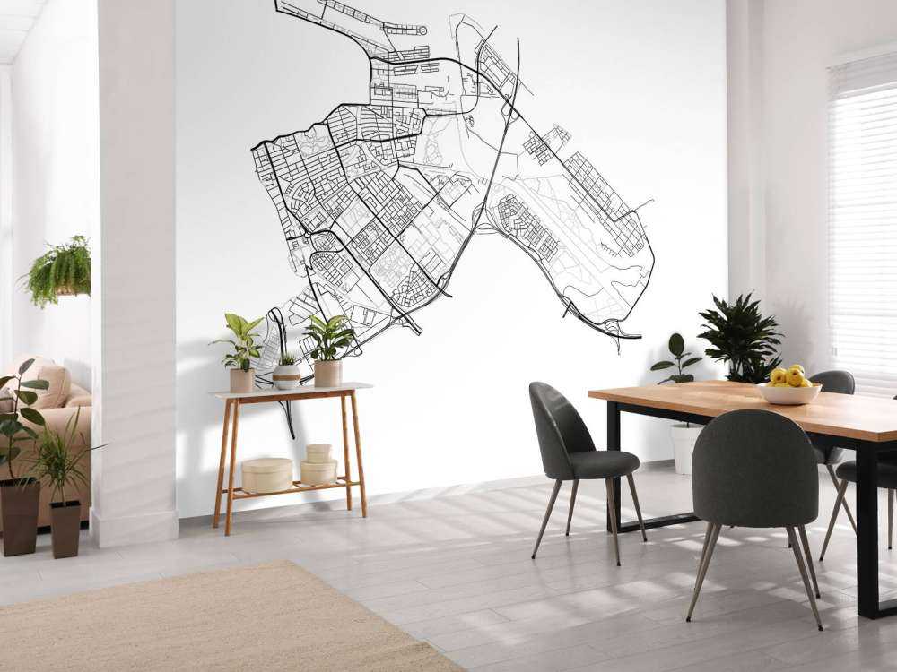 Mapa Amsterdam - wschód, biały