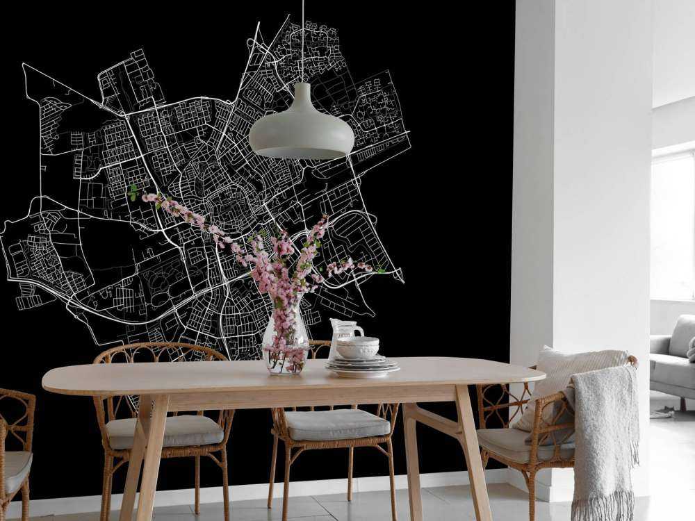 Mapa Groningen, czarna