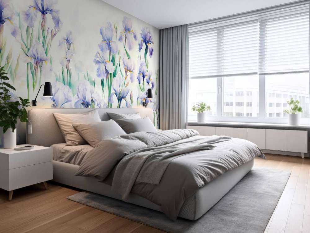 Irysy tańczą w bezszwowym pastelowym kolorze