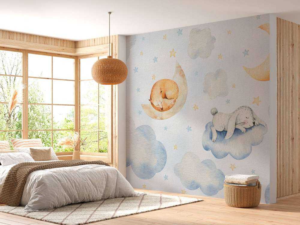 Śpiący przyjaciele w chmurach