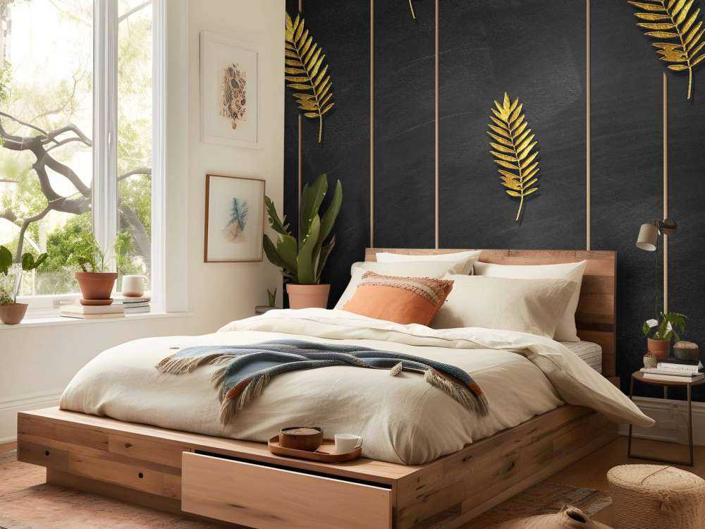 Złote liście tropikalne