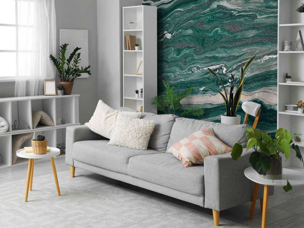 Zielony i biały marmur