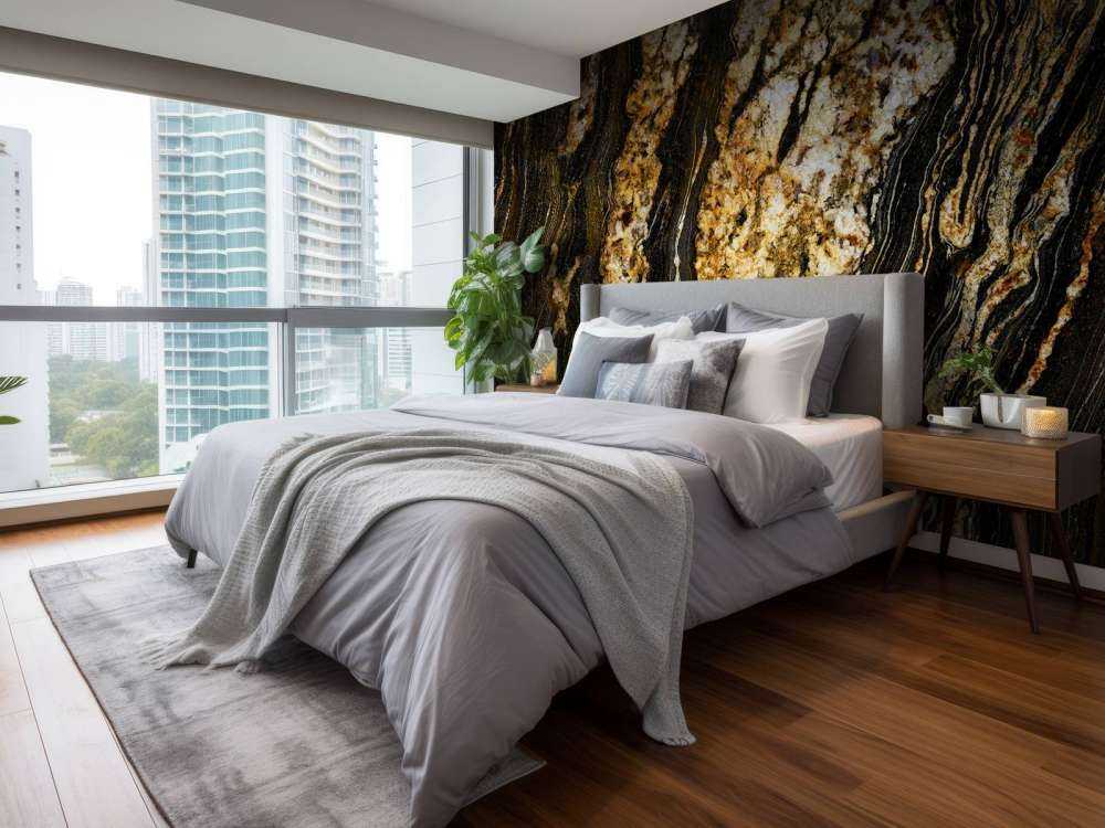 Ciemny marmur ze złotą strukturą