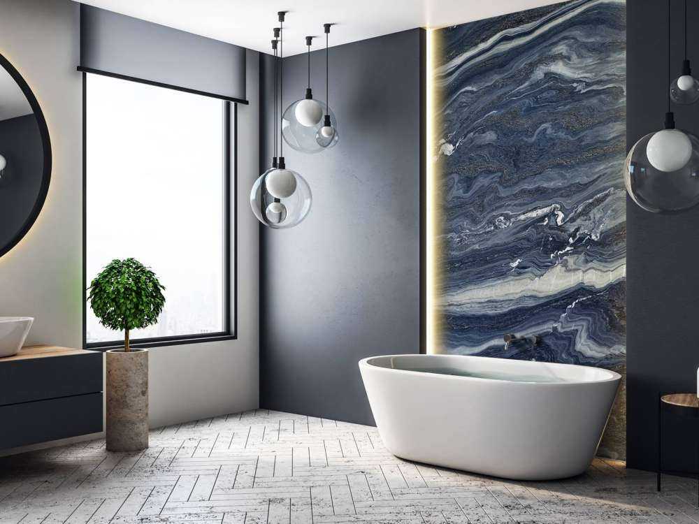 Niebieski i biały marmur