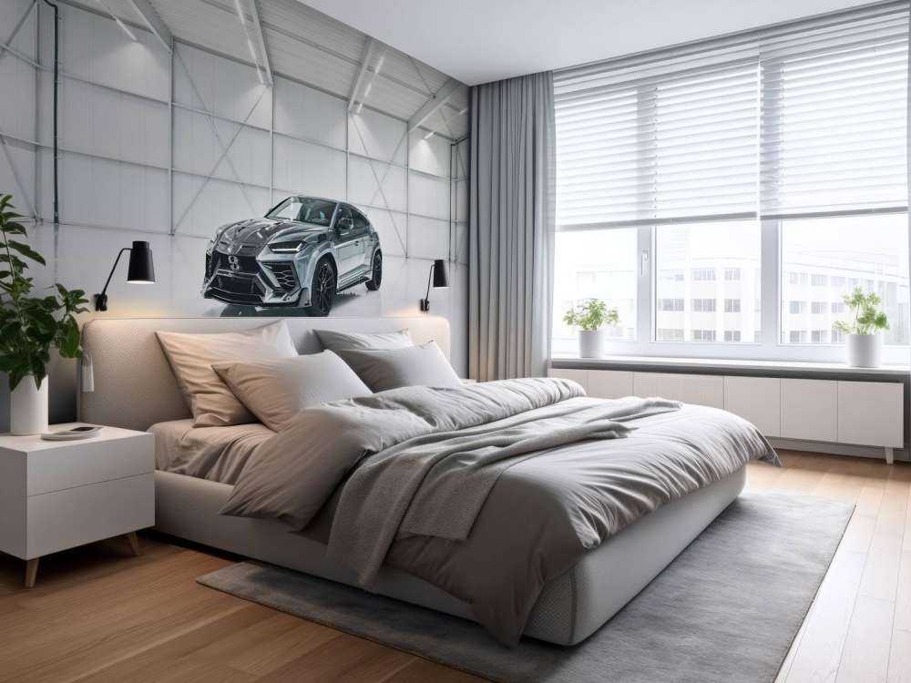 Lamborghini w białej hali