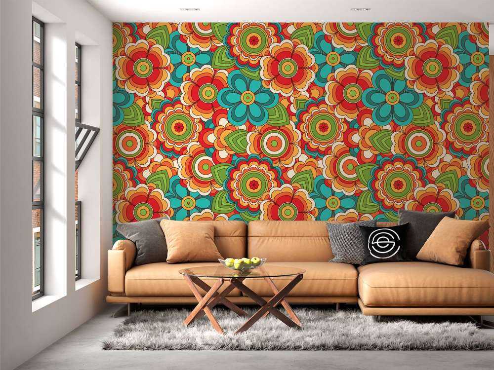 Kolorowe kwiaty w stylu retro