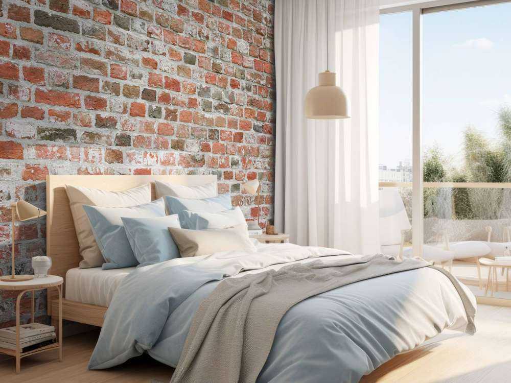 Odrestaurowana ściana z cegły