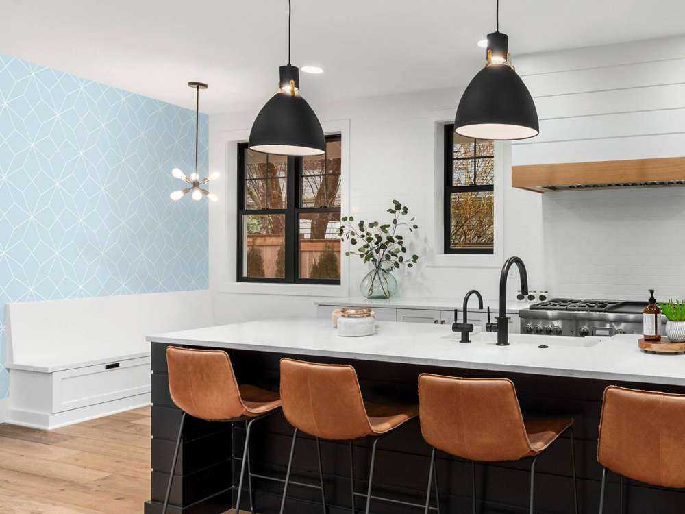 Jasnoniebieskie linie geometryczne