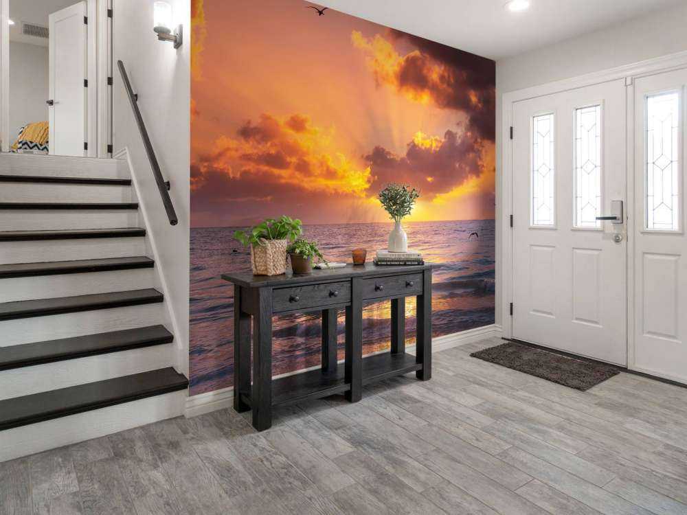 Piękny pomarańczowy zachód słońca