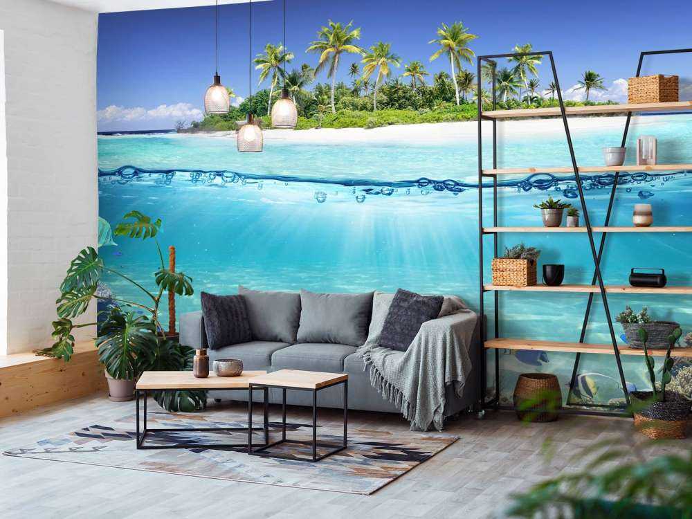 Tropikalna wyspa i rafa koralowa