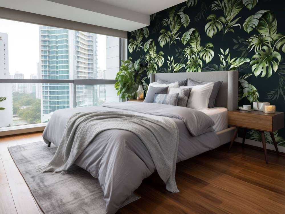 Zielony wzór z liśćmi