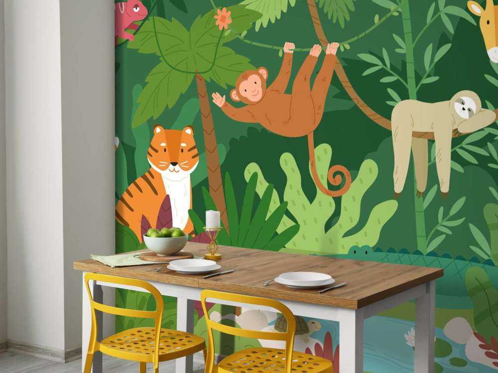 Szczęśliwe zwierzęta z dżungli