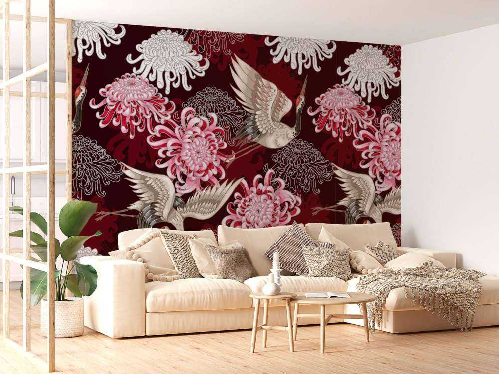 Wzór żurawia różowy