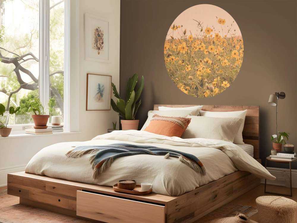 Żółte kwiaty o wyglądzie vintage