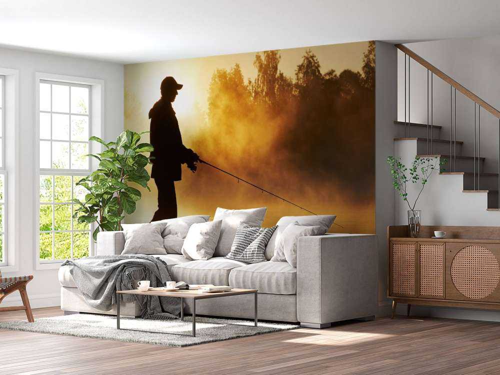 Rybak o wschodzie słońca