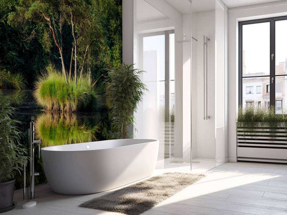 Wyspa w jeziorze leśnym