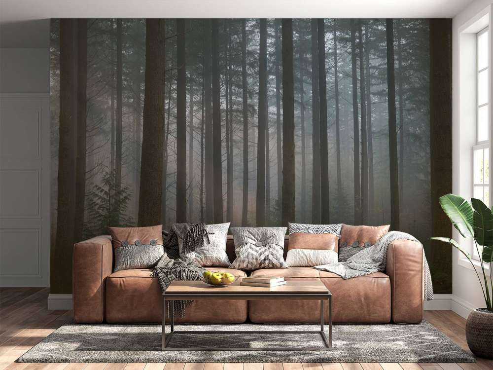 Mglisty, zielony las