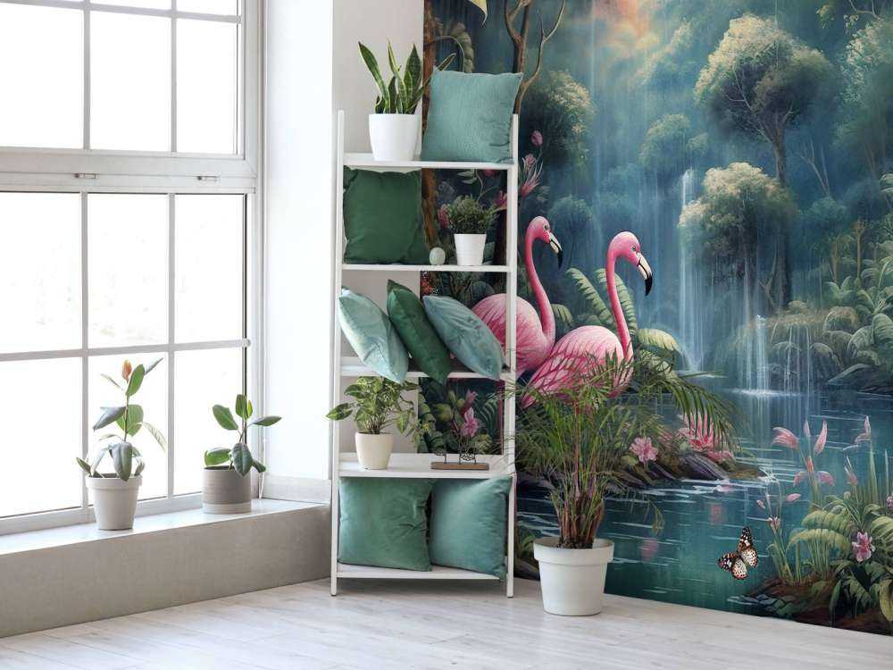 Zmierzchowe Eden Flamingów