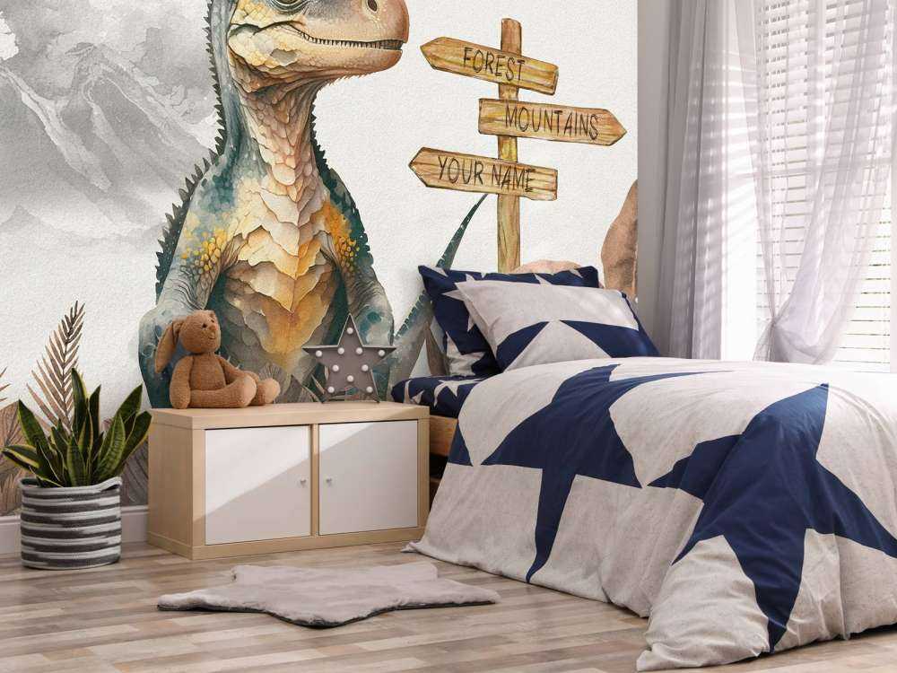 Młody velociraptor w taupe dżungli