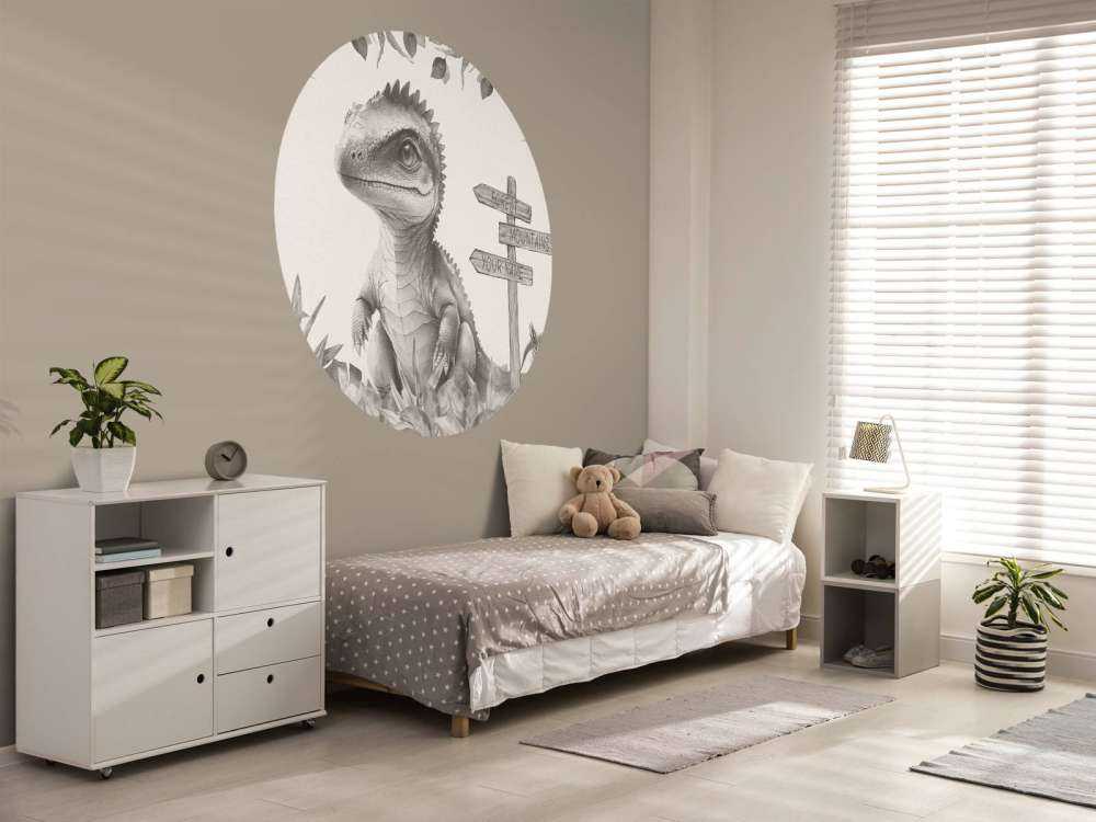 Młody spinozaur w beżowej dżungli