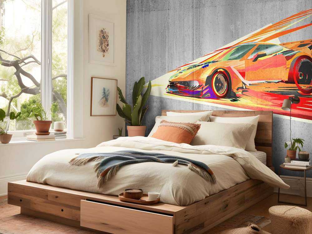 Samochód wyścigowy z graffiti