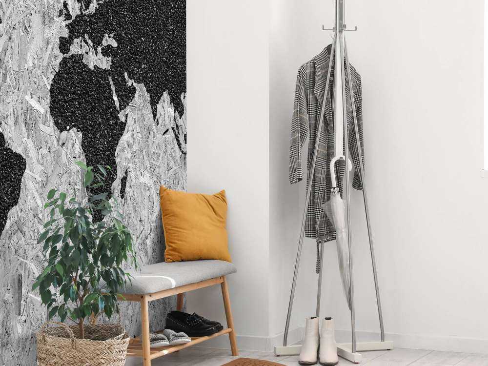 Czarna mapa świata na białym tle