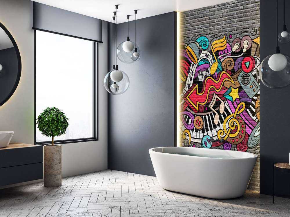 Muzyczne graffiti na cegle