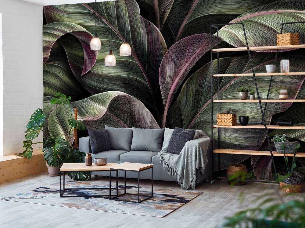 Liście z ciemnym tłem