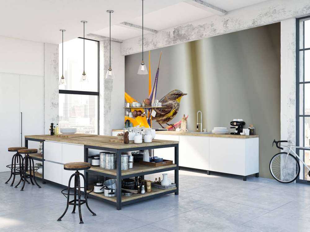 Rajski kwiat z ptakiem