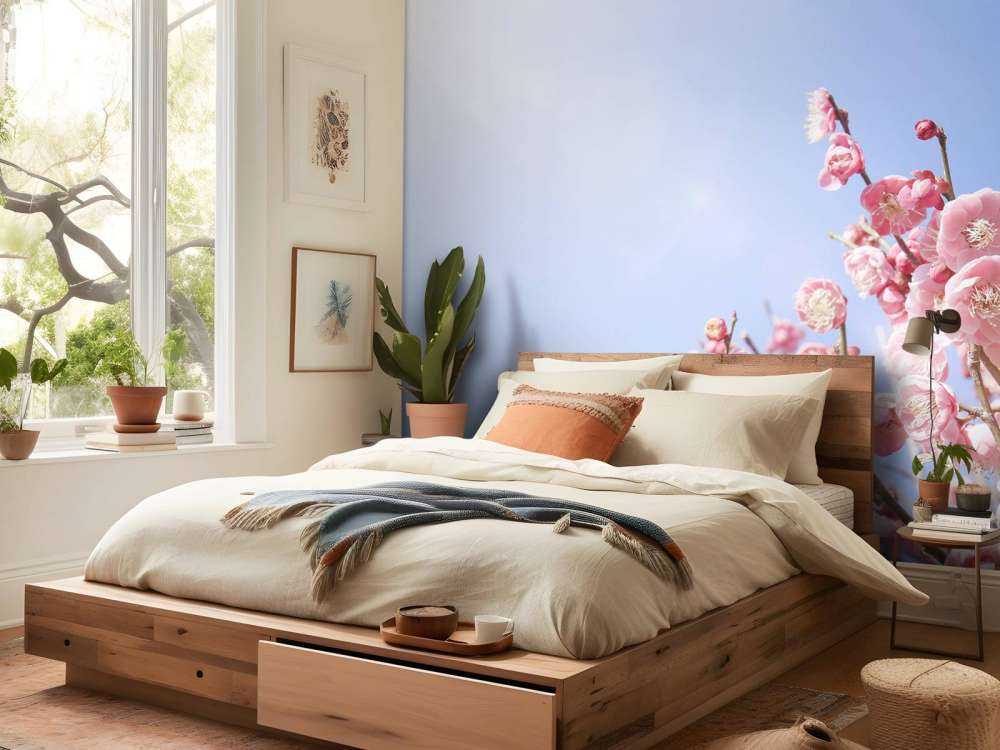 Kwiaty na tle błękitnego nieba