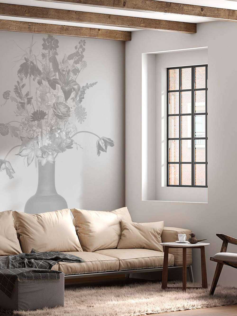 Obfity bukiet kwiatów czarny i biały