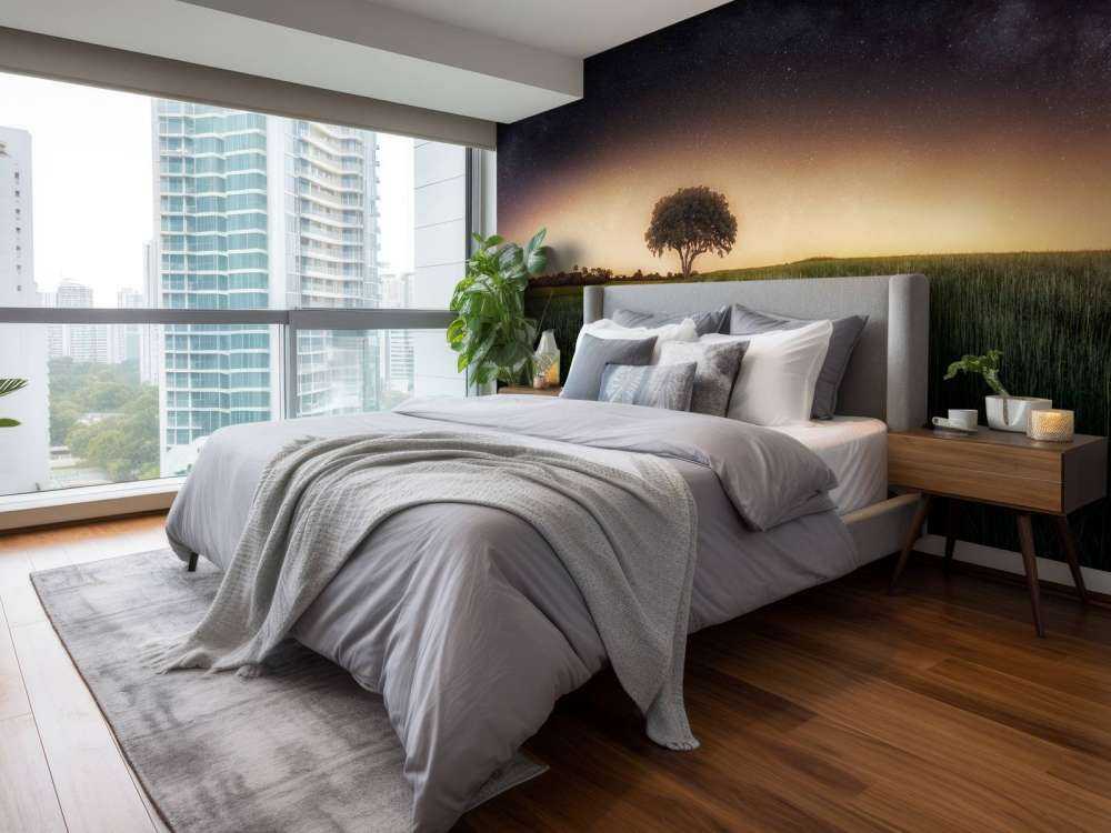 Milky way over lonely tree