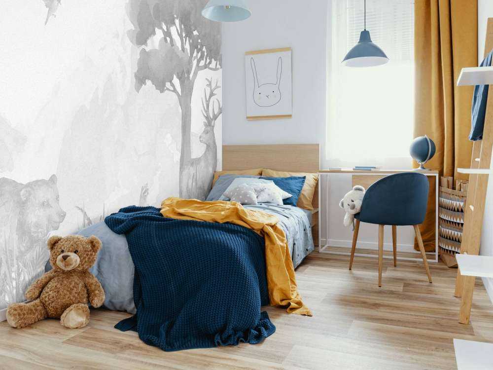 Zwierzęta leśne w czerni i bieli