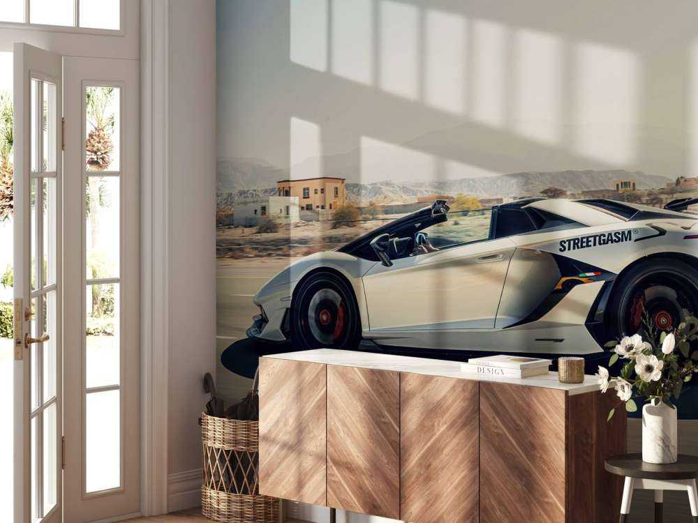 Lamborghini Aventador Roadster na pustyni