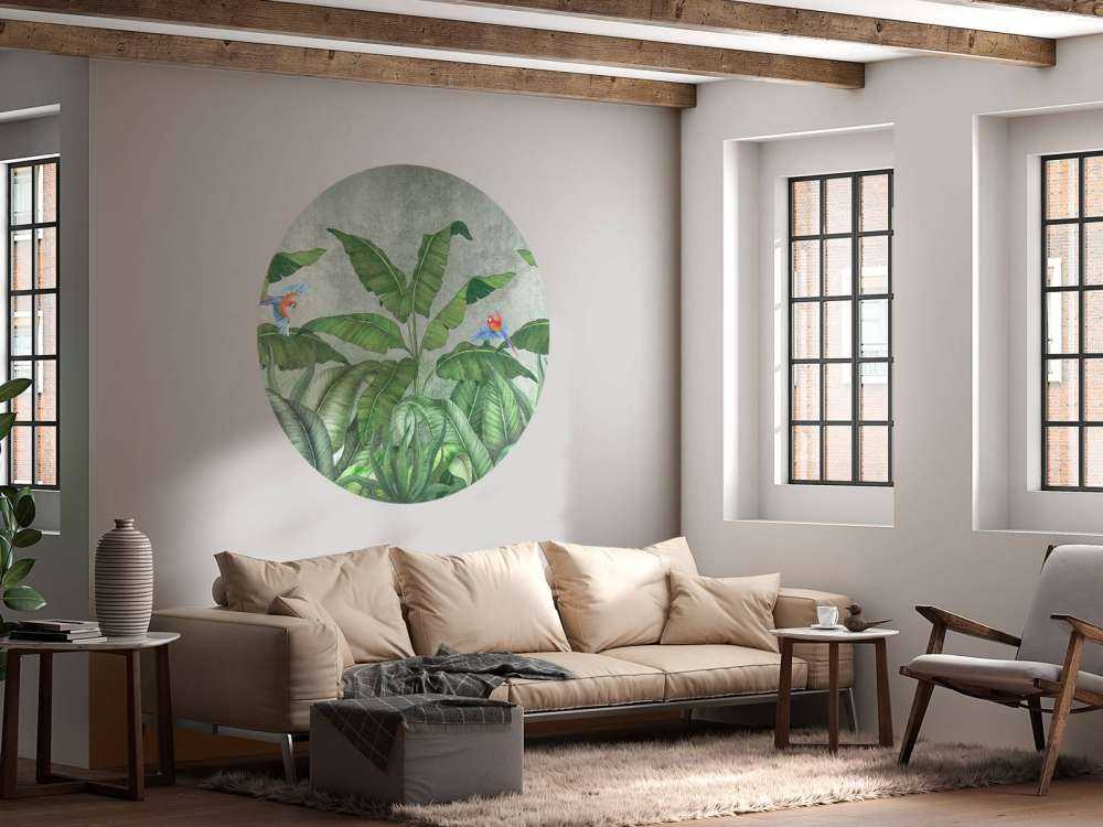 Tropikalne liście na betonie