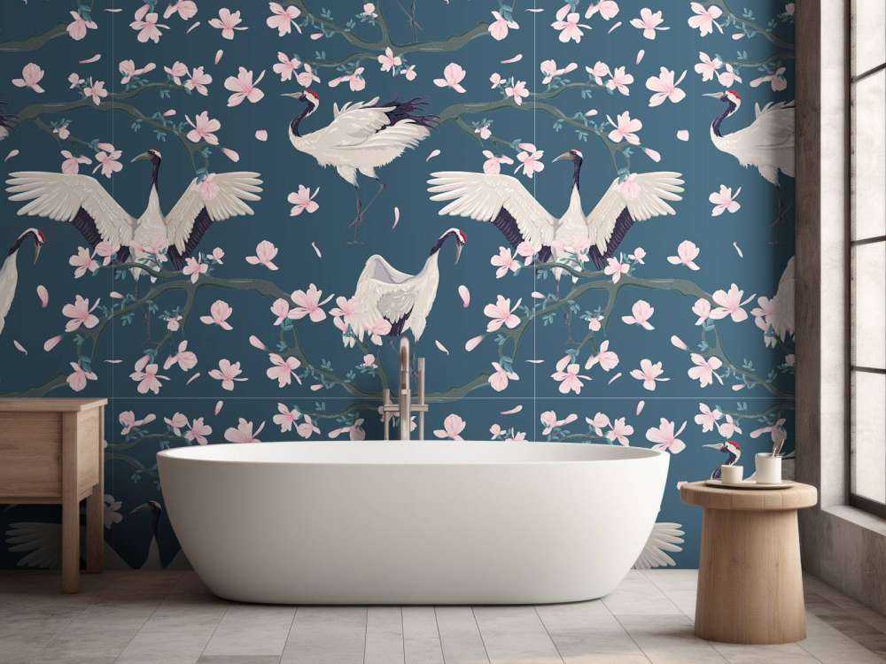 Żurawie z magnoliami