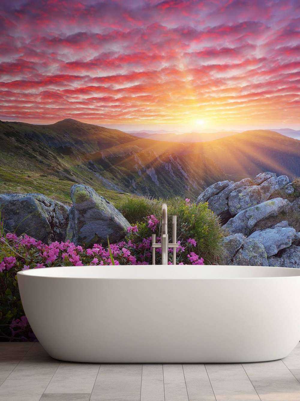 Fioletowy zachód słońca