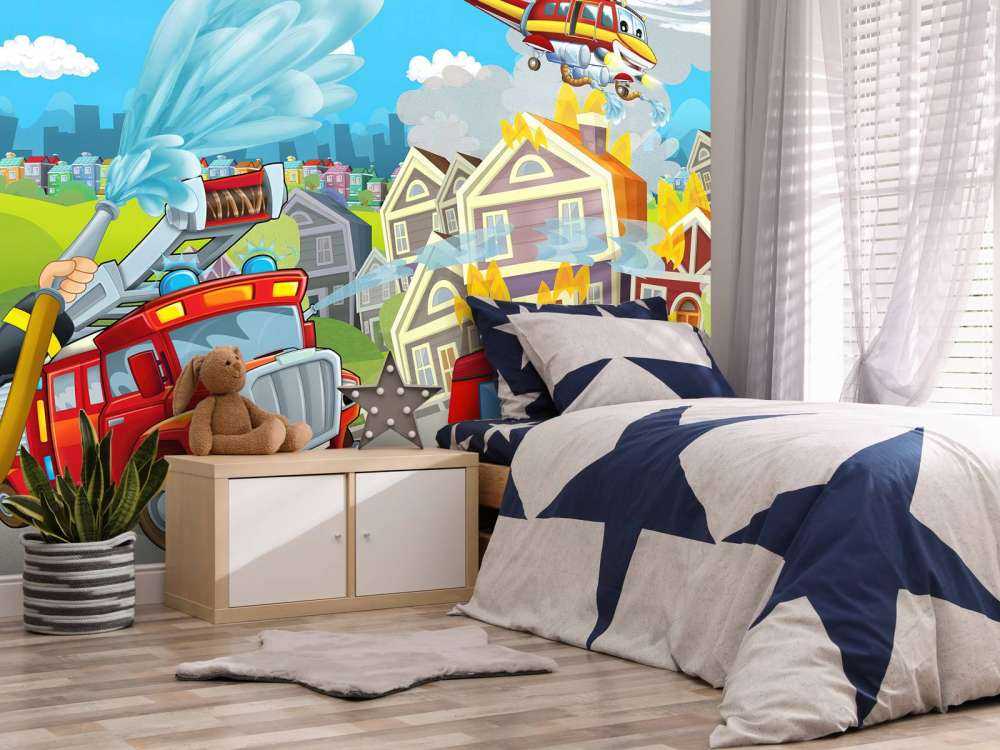 Straż pożarna w pokoju dziecięcym