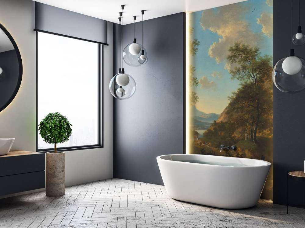 Włoski krajobraz z artystą