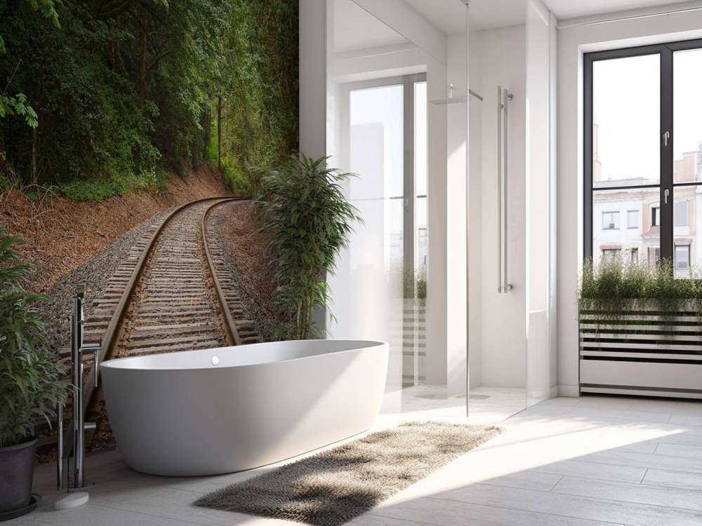 Linia kolejowa przez las